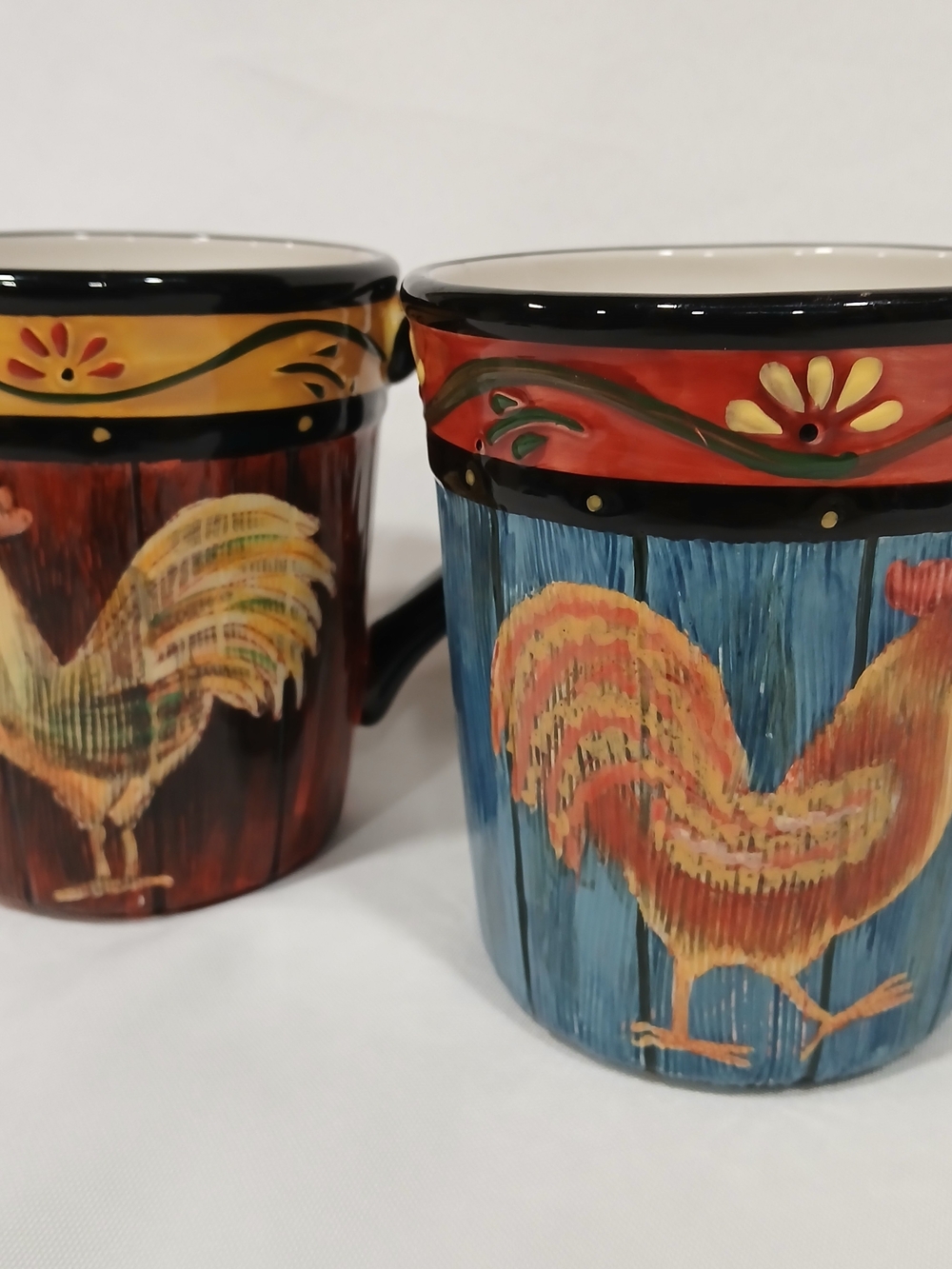 Certified International Susan Wingets Rooster Inn Earthenware Mugs Set Of 2